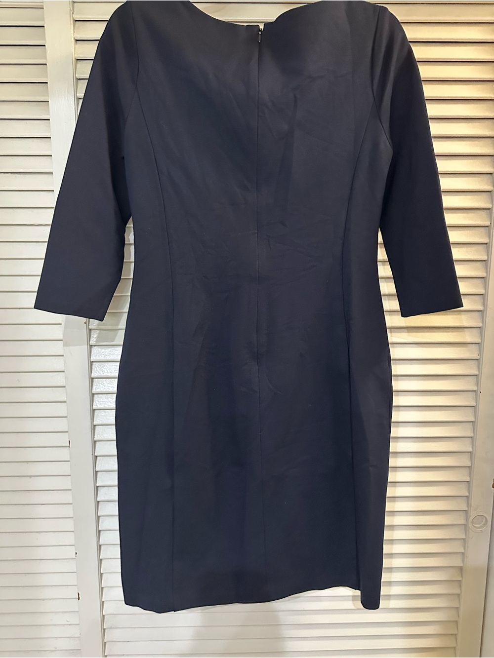 Classic Ralph Lauren Navy Sheath Dress with 3/4 Sleeves - Picture 3 of 8